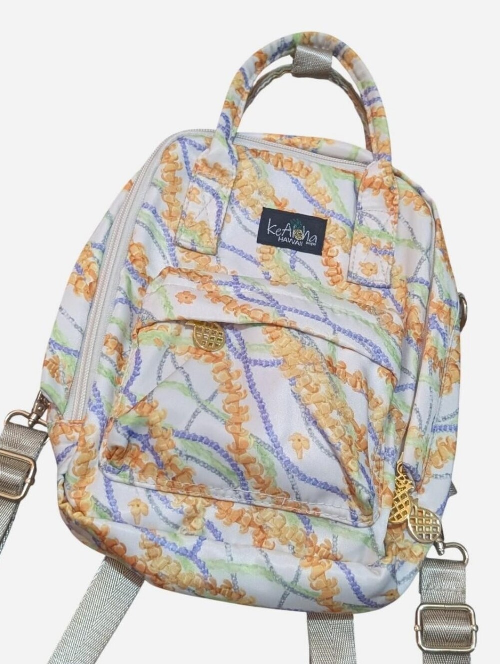 Kealoha Hawaii mini vacation backpack crossbody bag Puakenikeni Crown Flower Lei